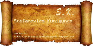 Stefanovics Kunigunda névjegykártya